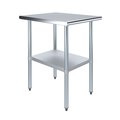Amgood Stainless Steel Metal Table with Undershelf, 24 Long X 30 Deep AMG WT-3024